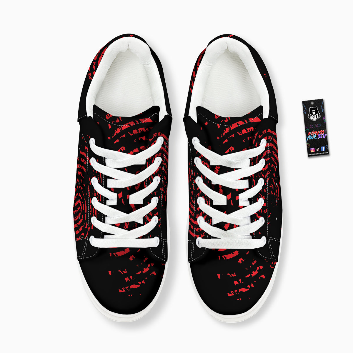 Bloody Finger Red Print Platform Shoes-grizzshop