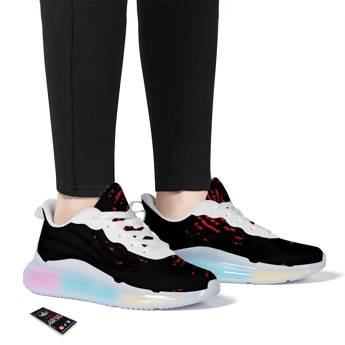 Bloody Finger Red Print Running Sneakers-grizzshop