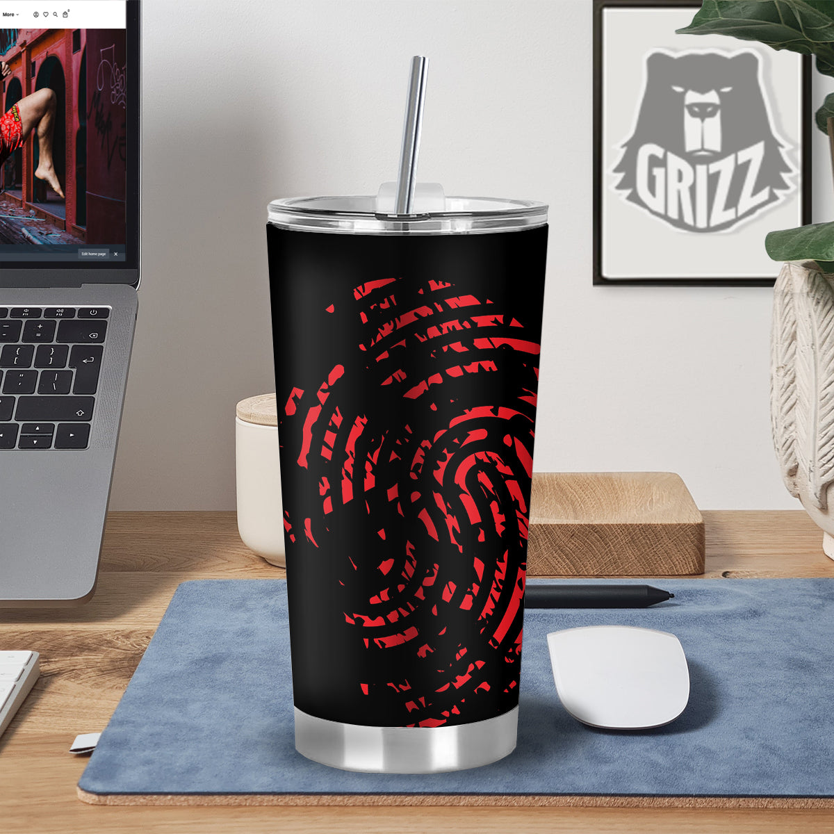 Bloody Finger Red Print Tumbler-grizzshop