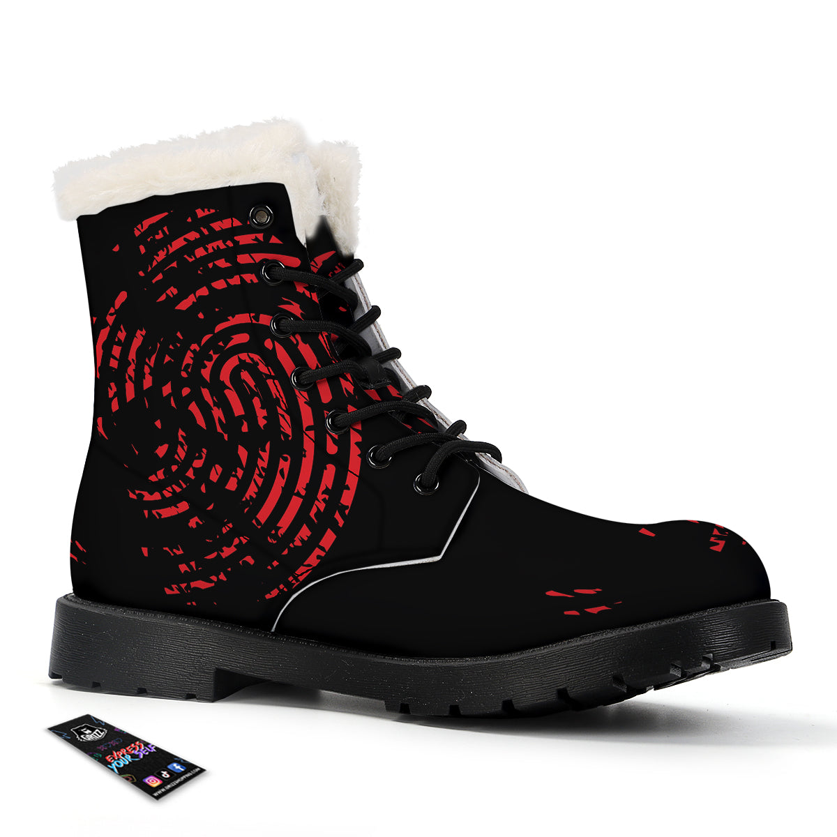 Bloody Finger Red Print Winter Boots-grizzshop