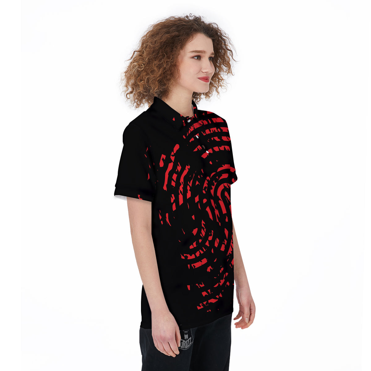 Bloody Finger Red Print Women's Golf Shirts-grizzshop