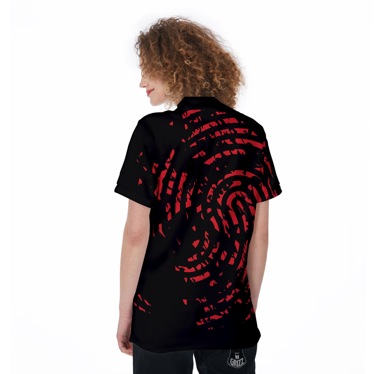 Bloody Finger Red Print Women's Golf Shirts-grizzshop