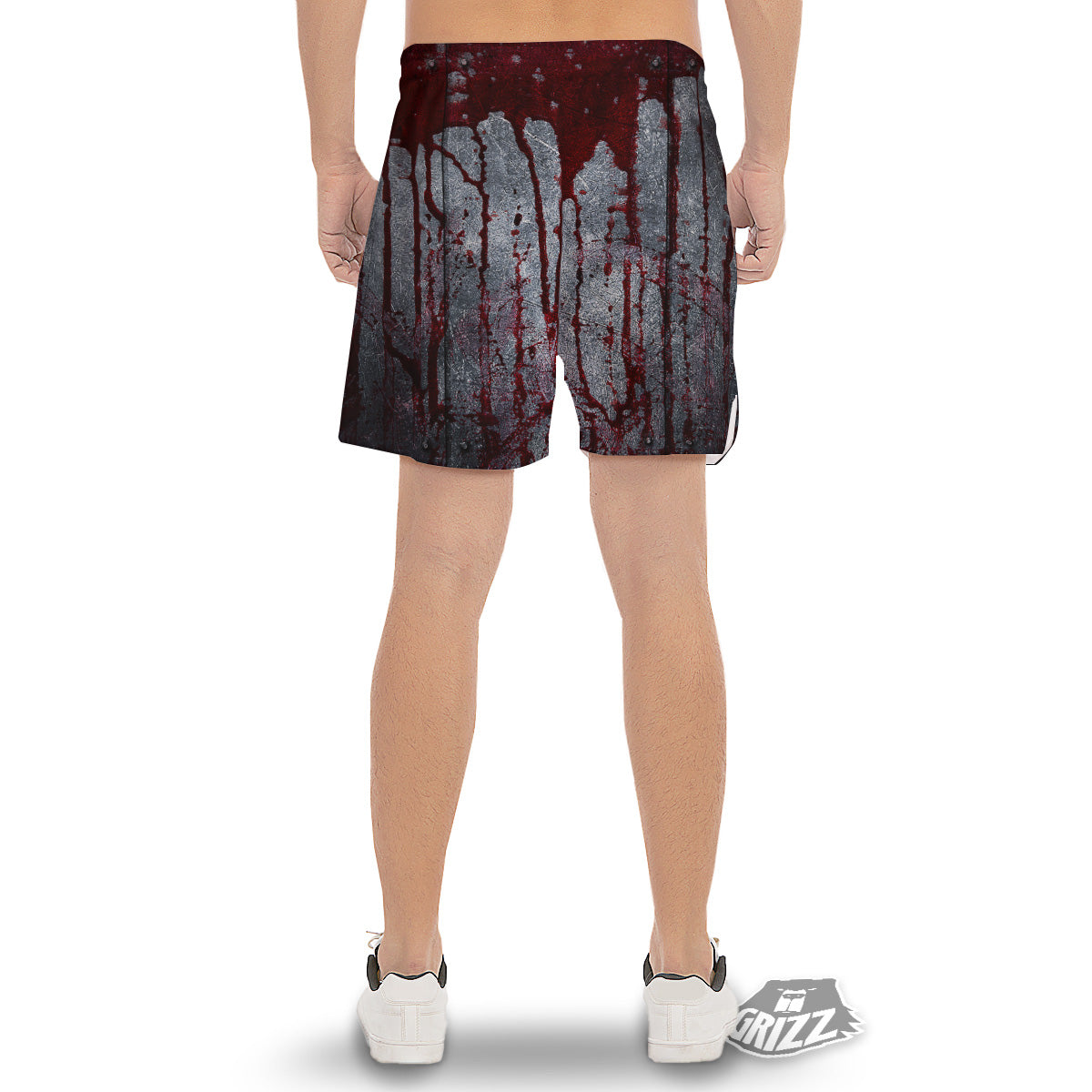 Bloody Metal Wall Print Men's Gym Shorts-grizzshop