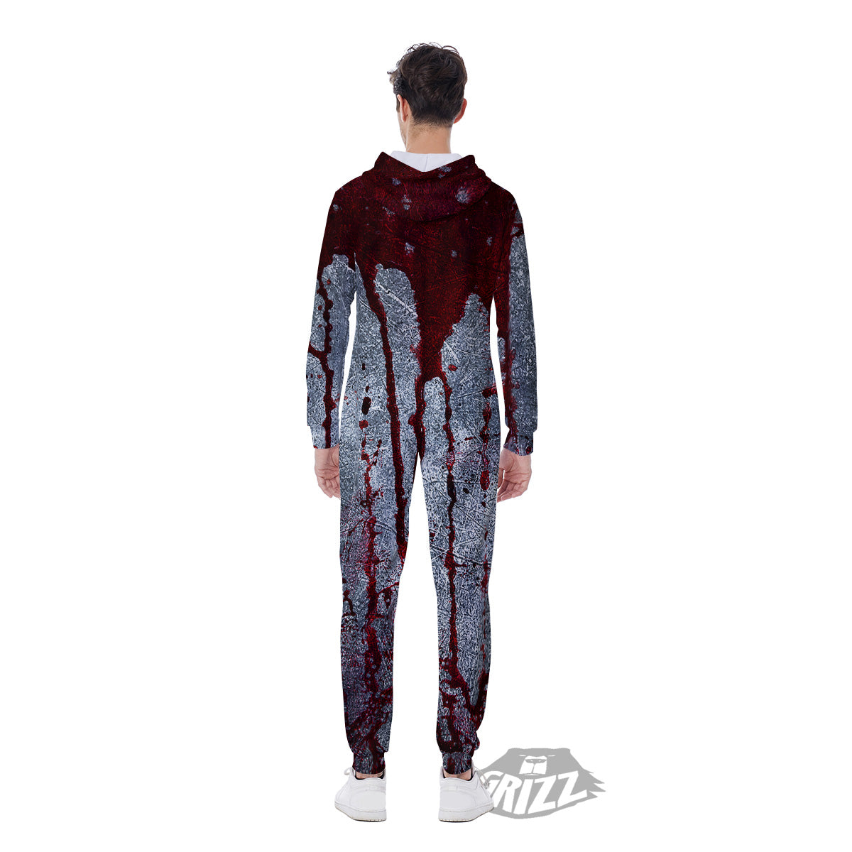 Bloody Metal Wall Print Men's Jumpsuit-grizzshop