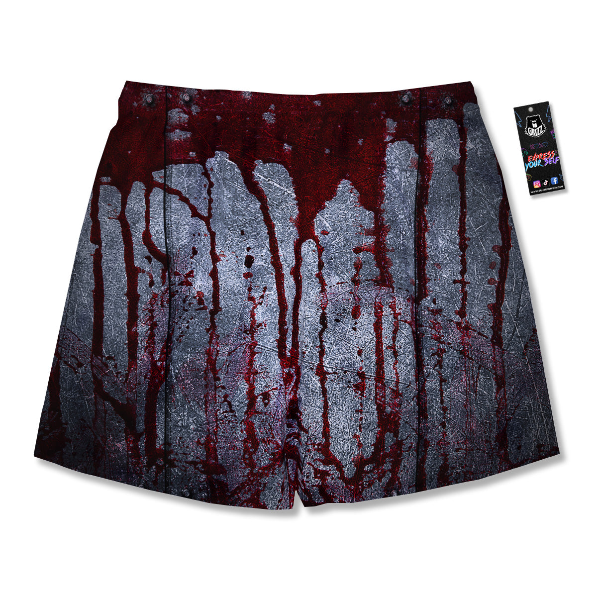 Bloody Metal Wall Print Men's Running Shorts-grizzshop