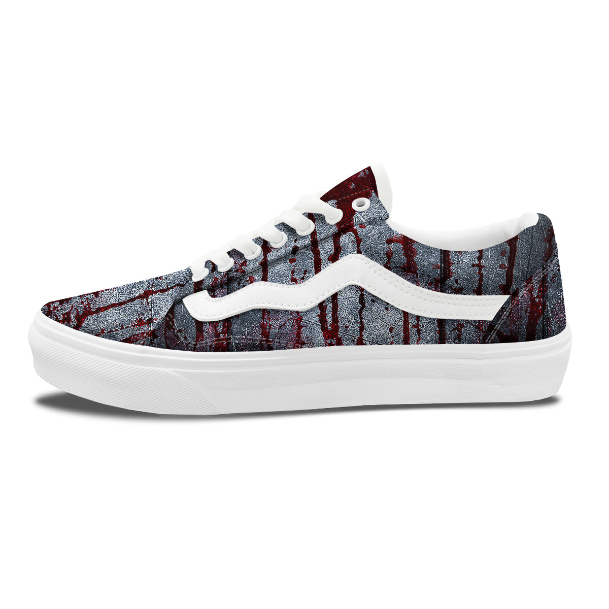 Bloody Metal Wall Print Skate Shoes-grizzshop