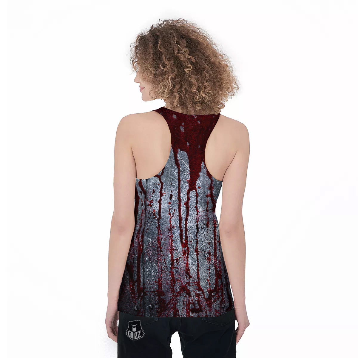 Bloody Metal Wall Print Women's Racerback Tank Top-grizzshop