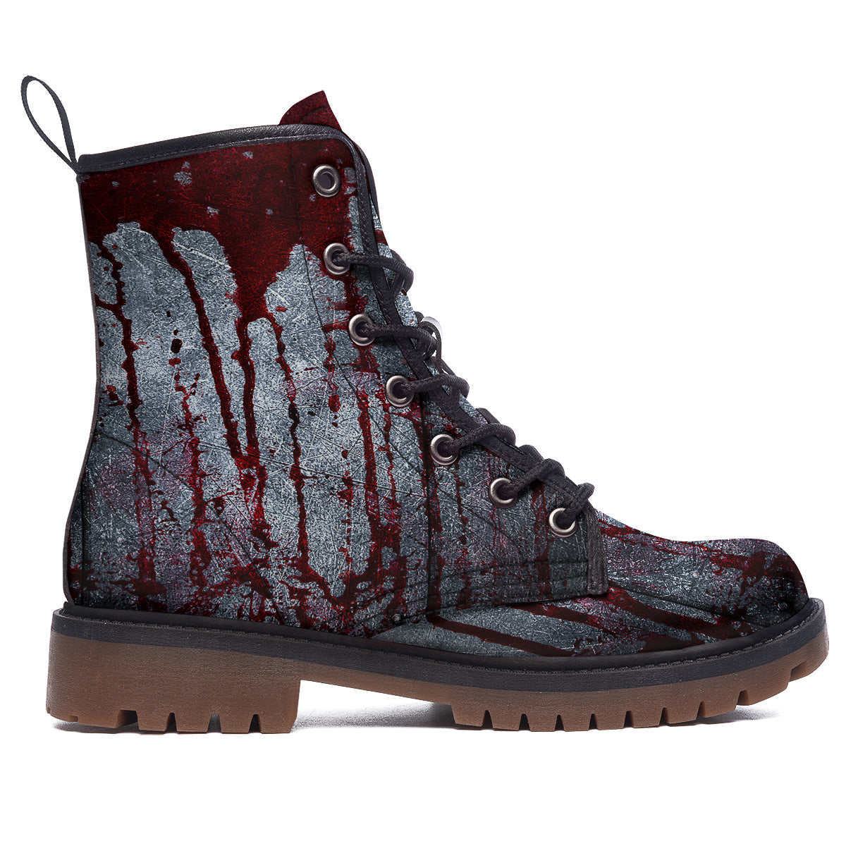 Bloody Metal Wall Print Work Boots-grizzshop
