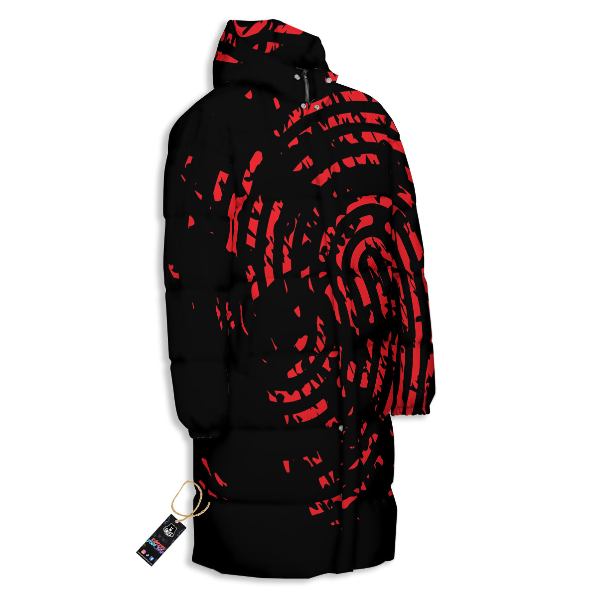 Bloody Finger Red Print Long Down Jacket