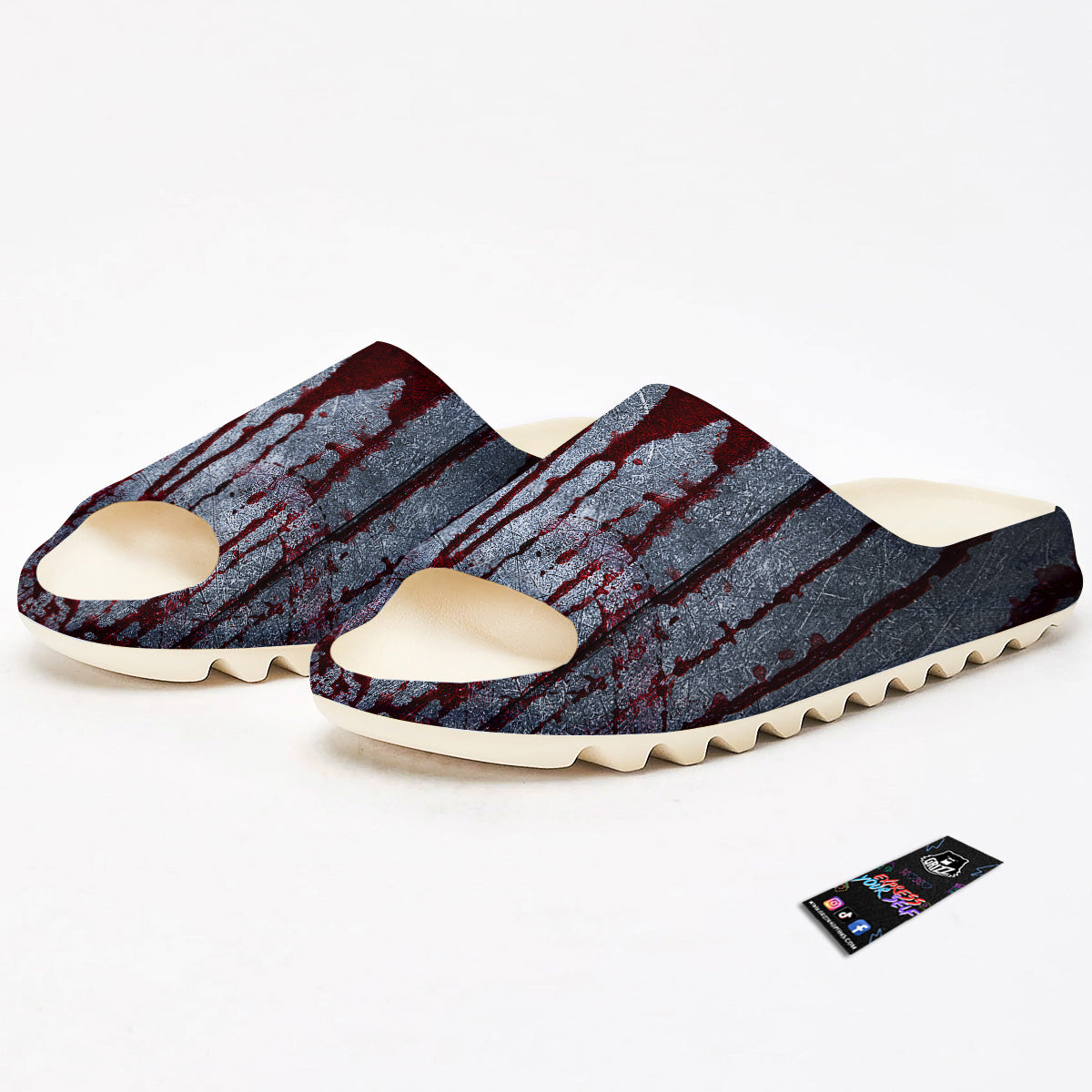 Bloody Metal Wall Print Sandals-grizzshop