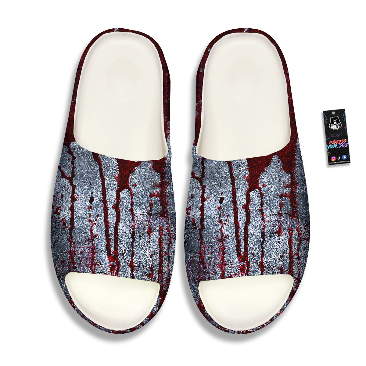 Bloody Metal Wall Print Sandals-grizzshop