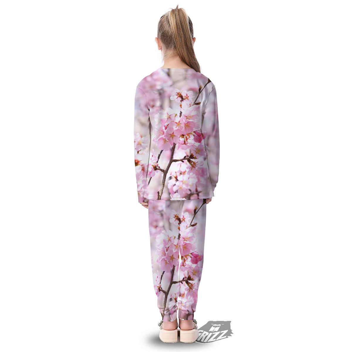 Blossom Spring Cherry Print Kid's Pajamas-grizzshop