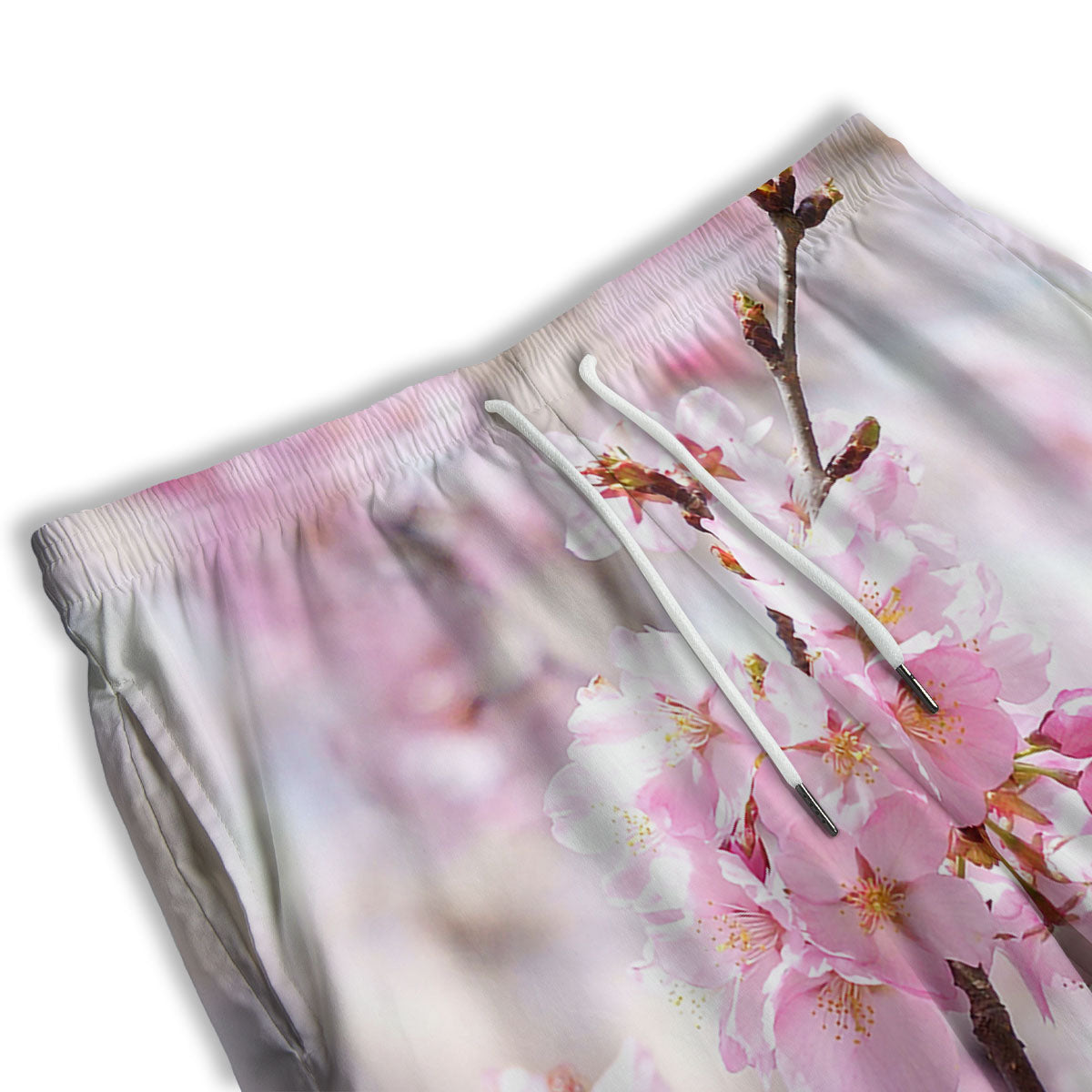 Blossom Spring Cherry Print Men's Athletic Shorts