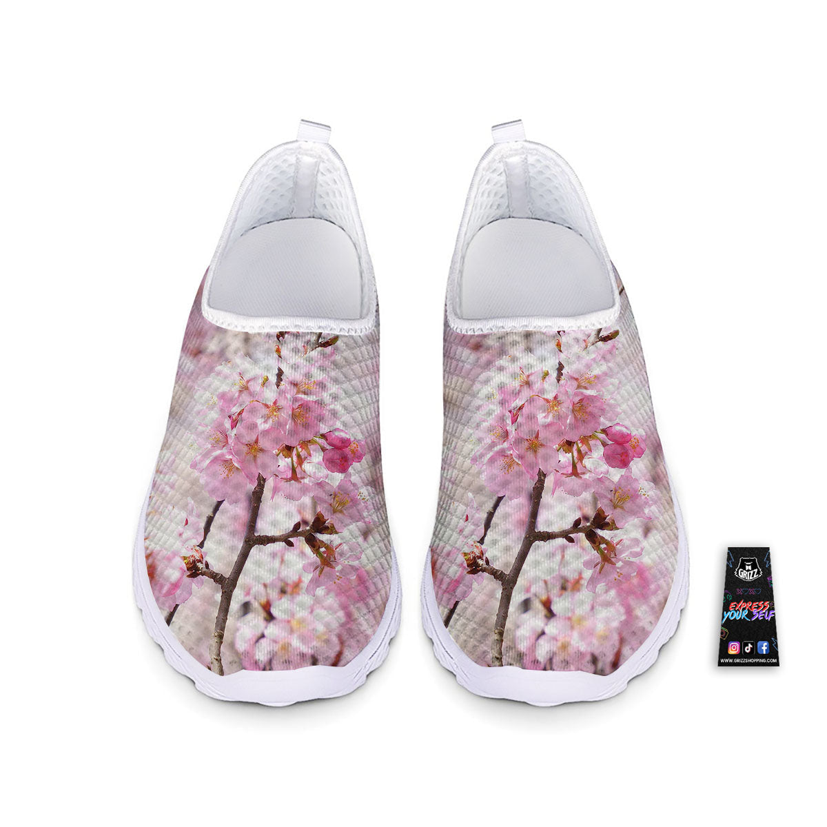 Blossom Spring Cherry Print Nurse Shoes-grizzshop
