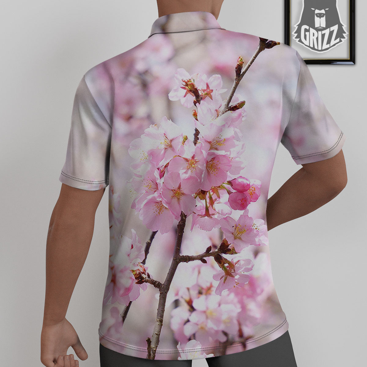Blossom Spring Cherry Print Untucked Shirts-grizzshop