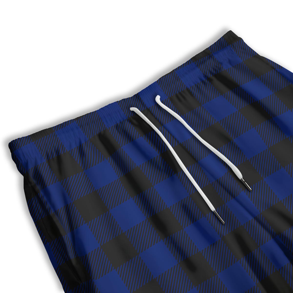 Blue And Black Steel Buffalo Check Print Pattern Men's Athletic Shorts