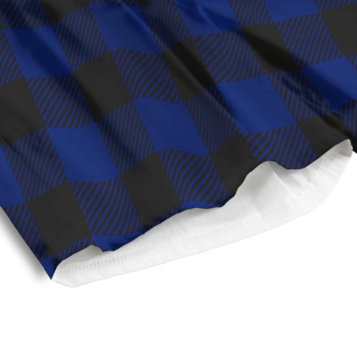 Blue And Black Steel Buffalo Check Print Pattern Men's Athletic Shorts