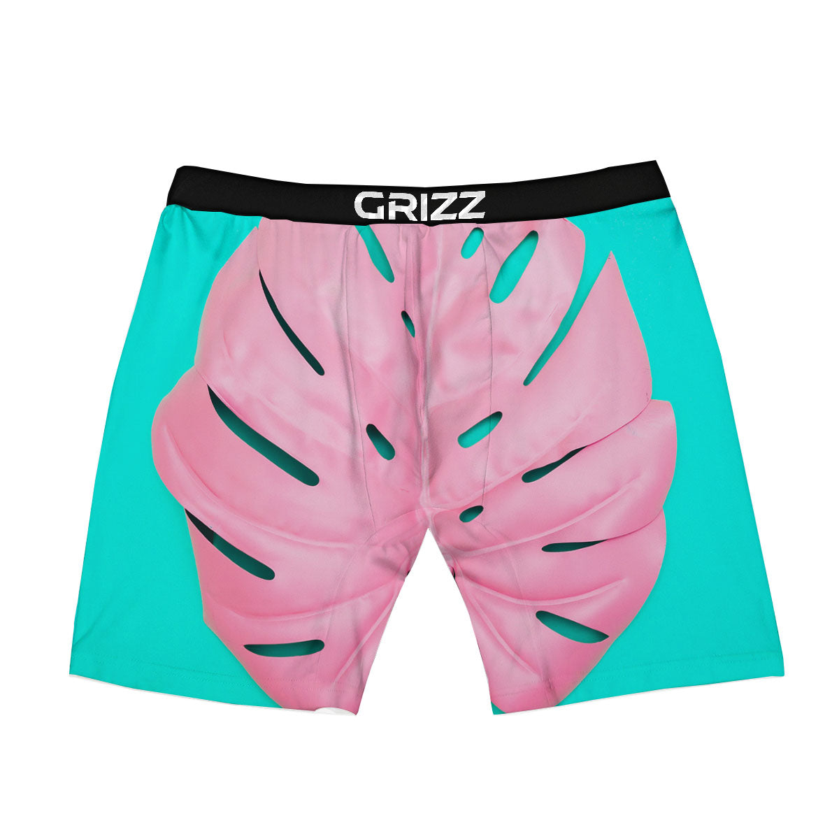Blue And Pink Tropical Palm Leaf Print Boxer Briefs-grizzshop