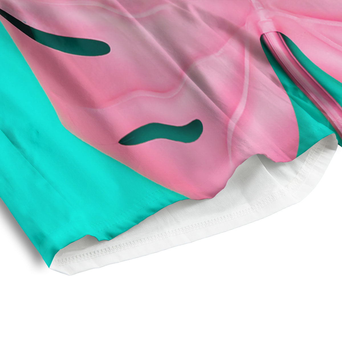 Blue And Pink Tropical Palm Leaf Print Men's Athletic Shorts