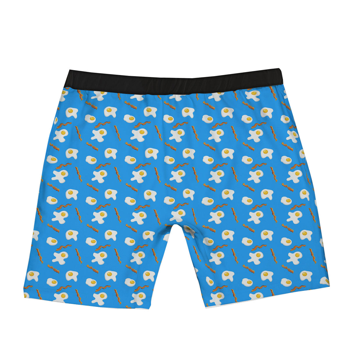 Blue Bacon And Fried Egg Print Pattern Boxer Briefs-grizzshop