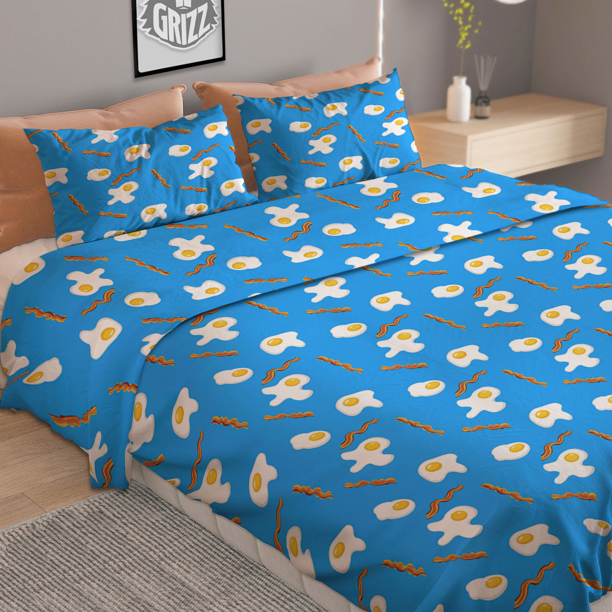 Blood Flowing Red Print Duvet Cover Bedding Set
