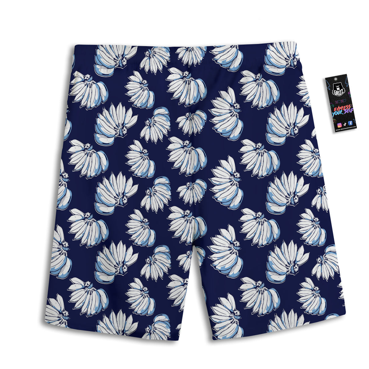 Blue Banana Retro Print Pattern Men's Athletic Shorts