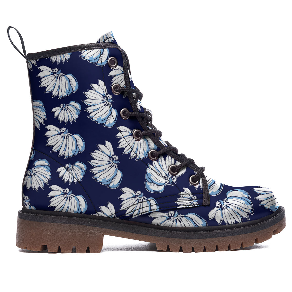 Blue Banana Retro Print Pattern Work Boots-grizzshop