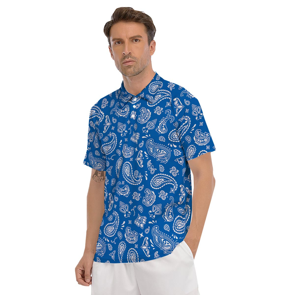 Blue Bandana Men's Golf Shirts-grizzshop