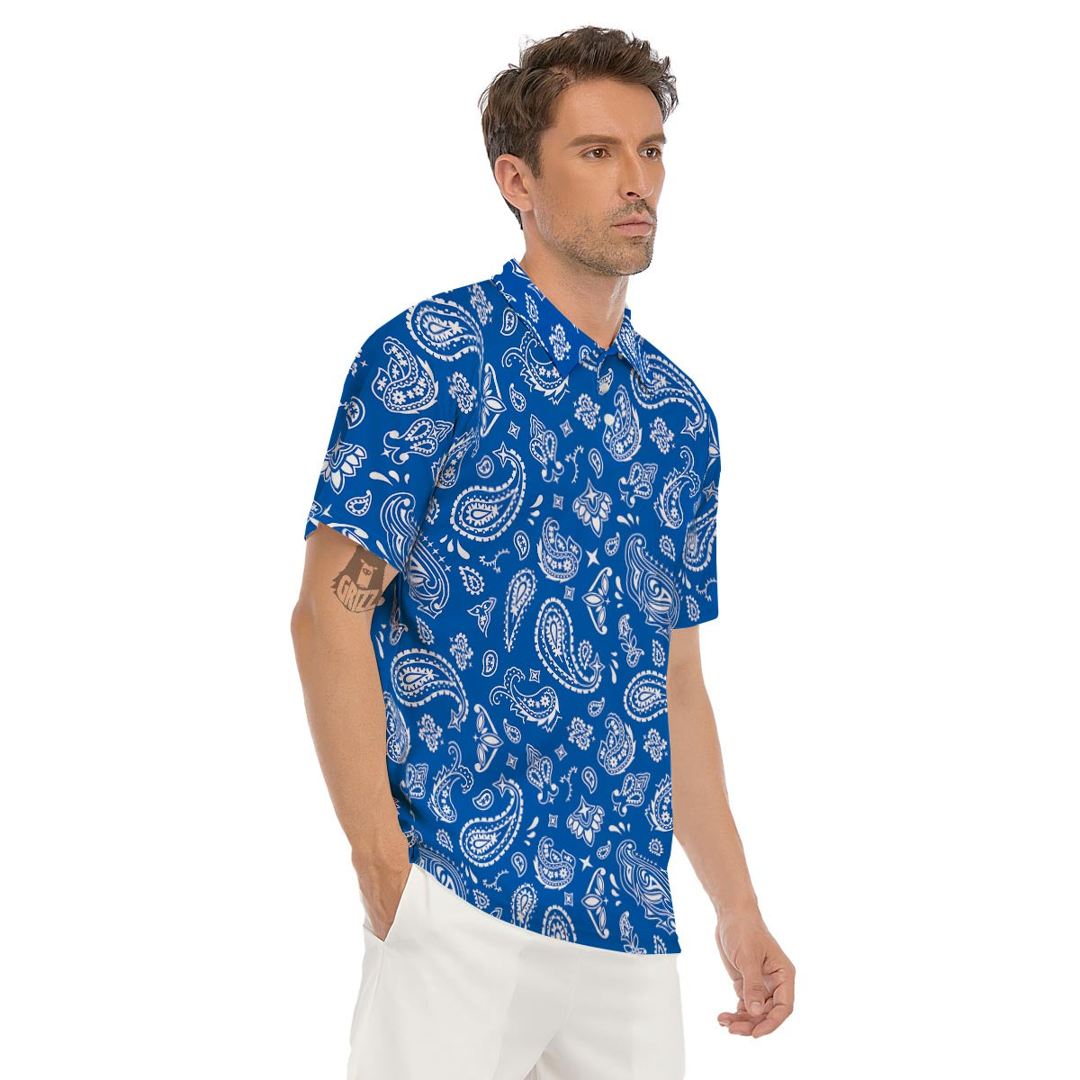 Blue Bandana Men's Golf Shirts-grizzshop