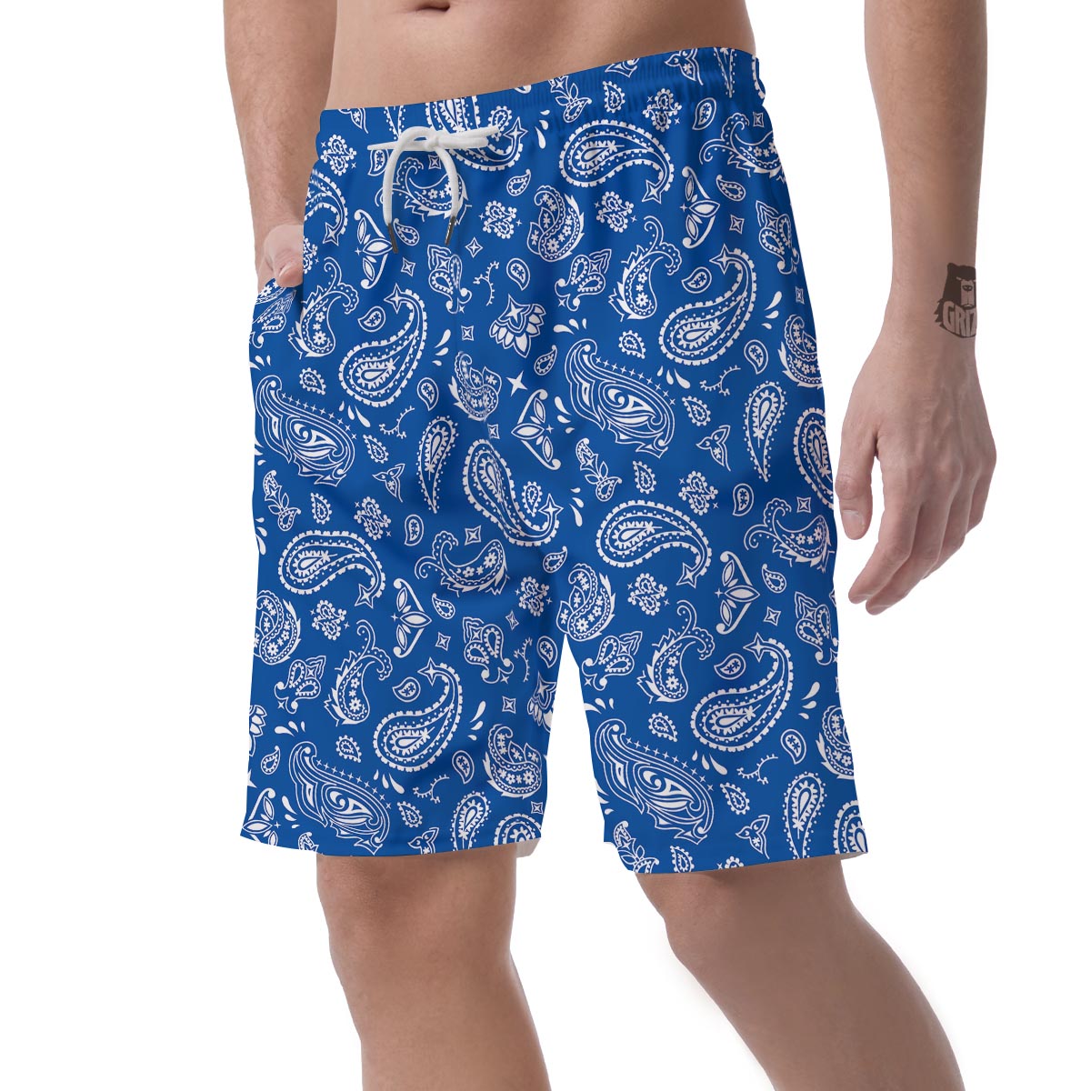 Blue Bandana Men's Shorts-grizzshop
