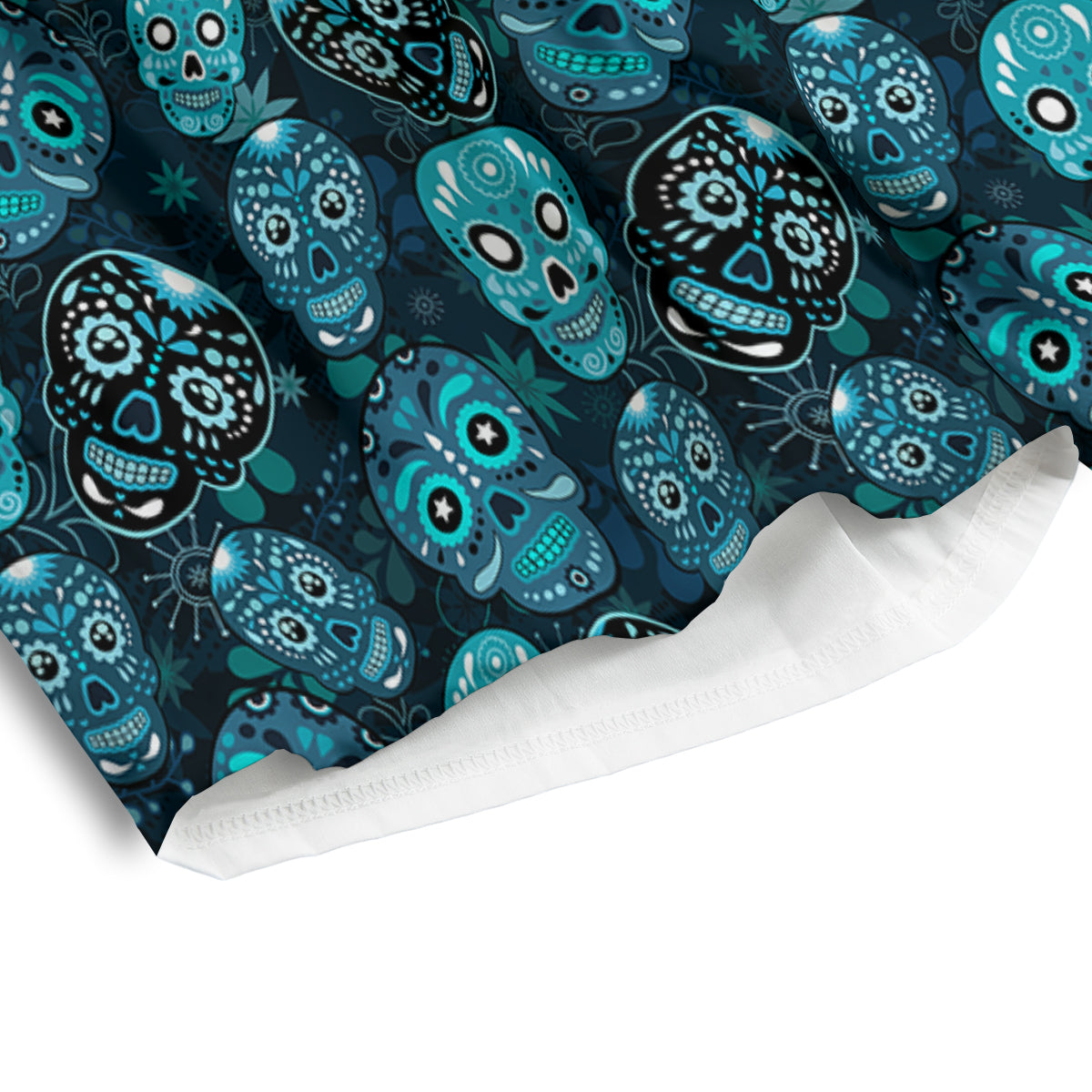 Blue Calavera Skull Print Pattern Men's Athletic Shorts