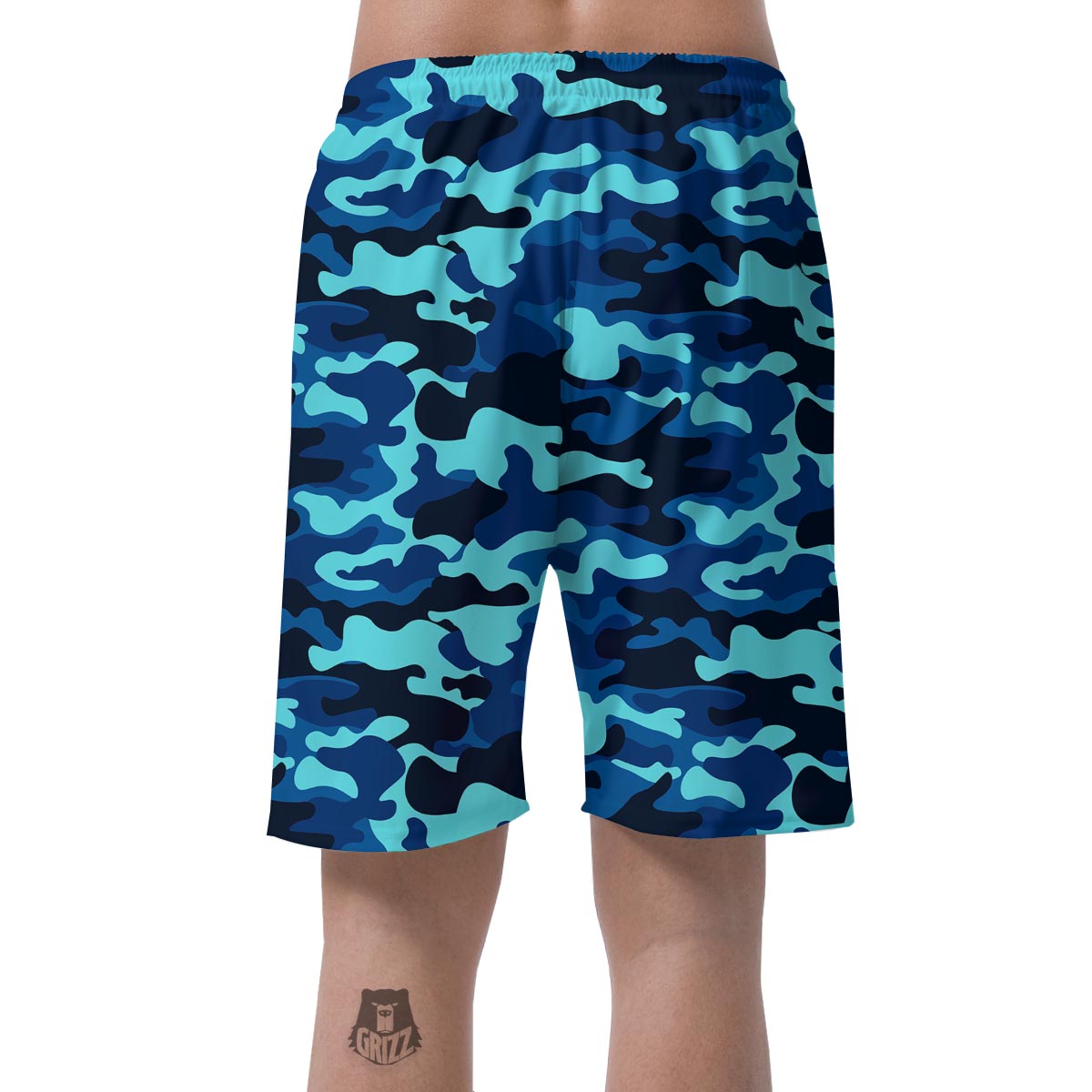 Blue Camoflage Print Men's Shorts-grizzshop