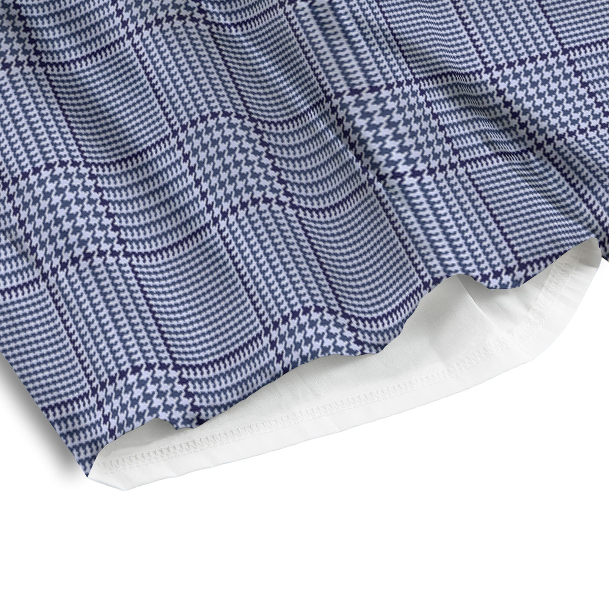 Blue Check Prince of Wales Print Men's Athletic Shorts