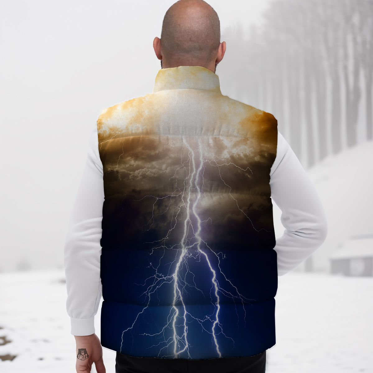 Blue Cheetah Leopard Pattern Print Down Vest-grizzshop
