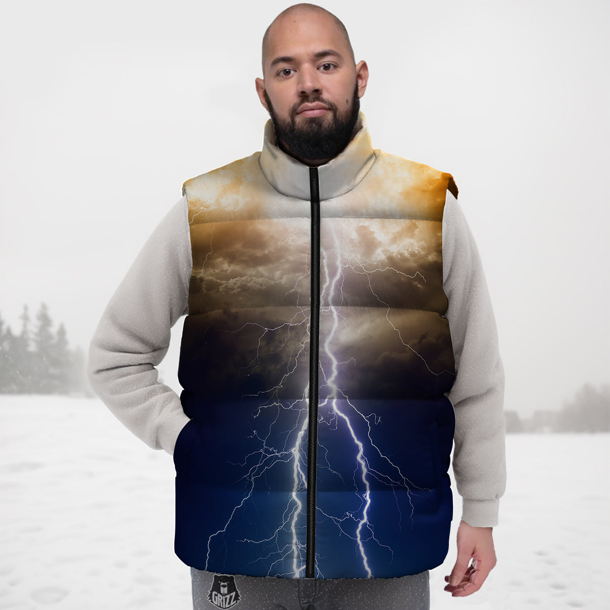 Blue Cheetah Leopard Pattern Print Down Vest-grizzshop
