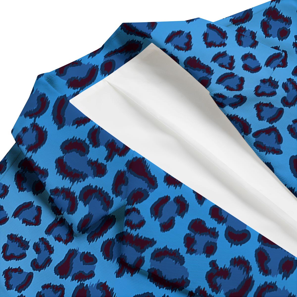 Blue Cheetah Leopard Pattern Print Men's Blazer-grizzshop