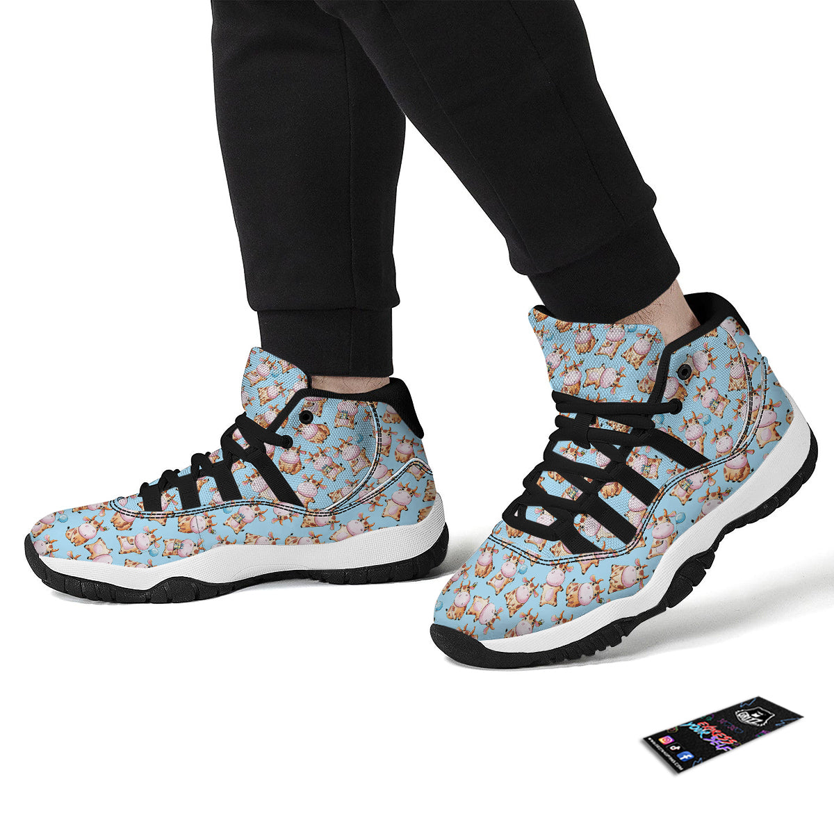 Blue Cocker spaniel Print Pattern Black Bball Shoes-grizzshop