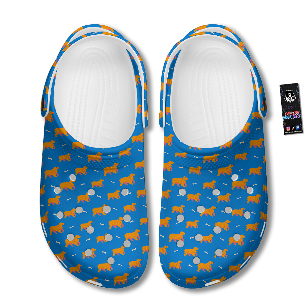 Blue Cocker spaniel Print Pattern Clog-grizzshop