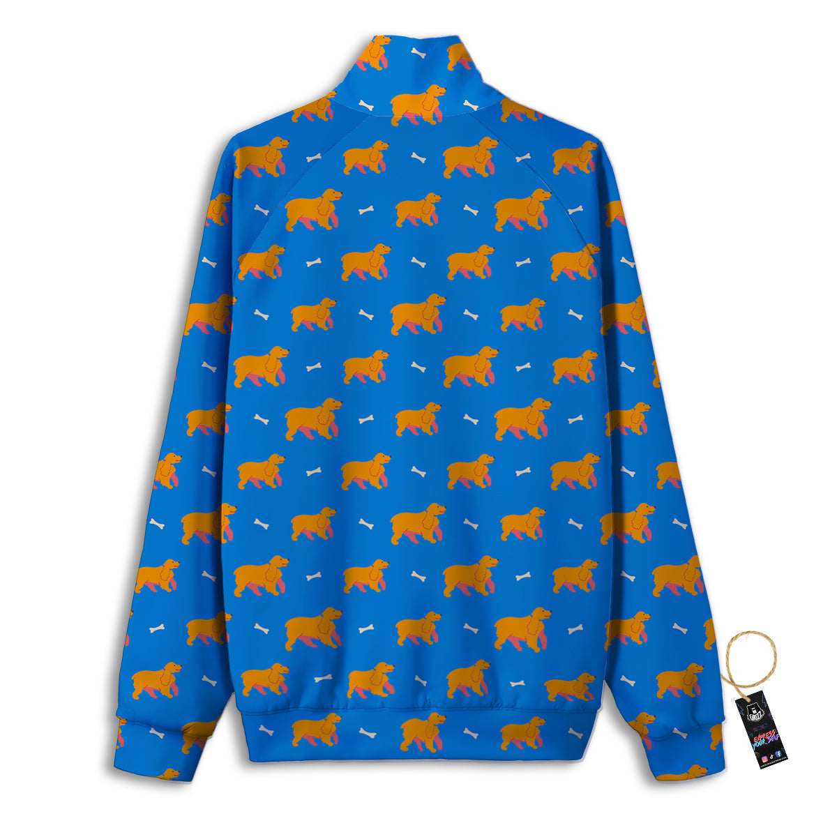 Blue Cocker spaniel Print Pattern Track Jacket-grizzshop