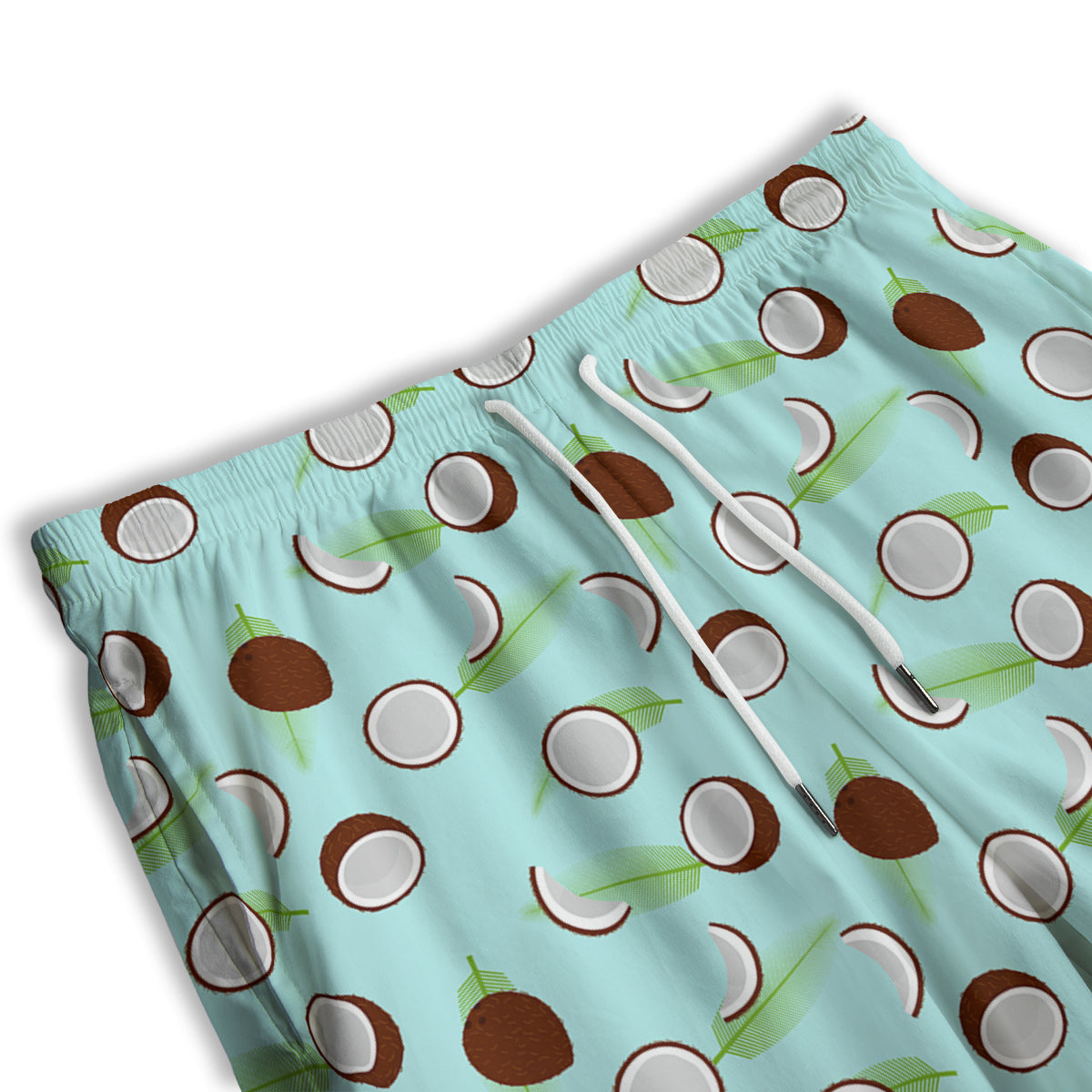 Blue Coconut Print Pattern Men's Athletic Shorts