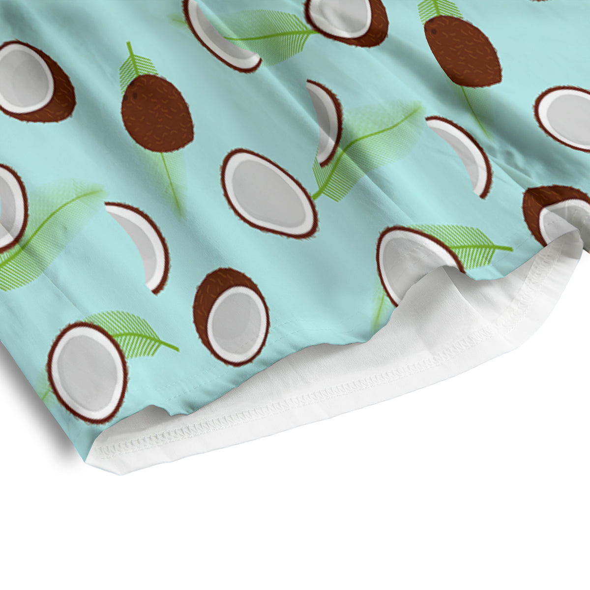 Blue Coconut Print Pattern Men's Athletic Shorts