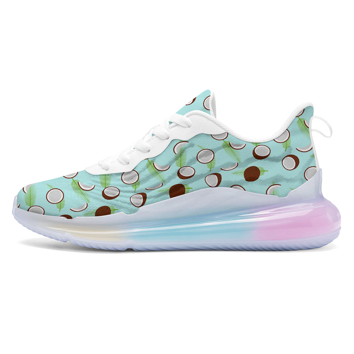 Blue Coconut Print Pattern Running Sneakers-grizzshop