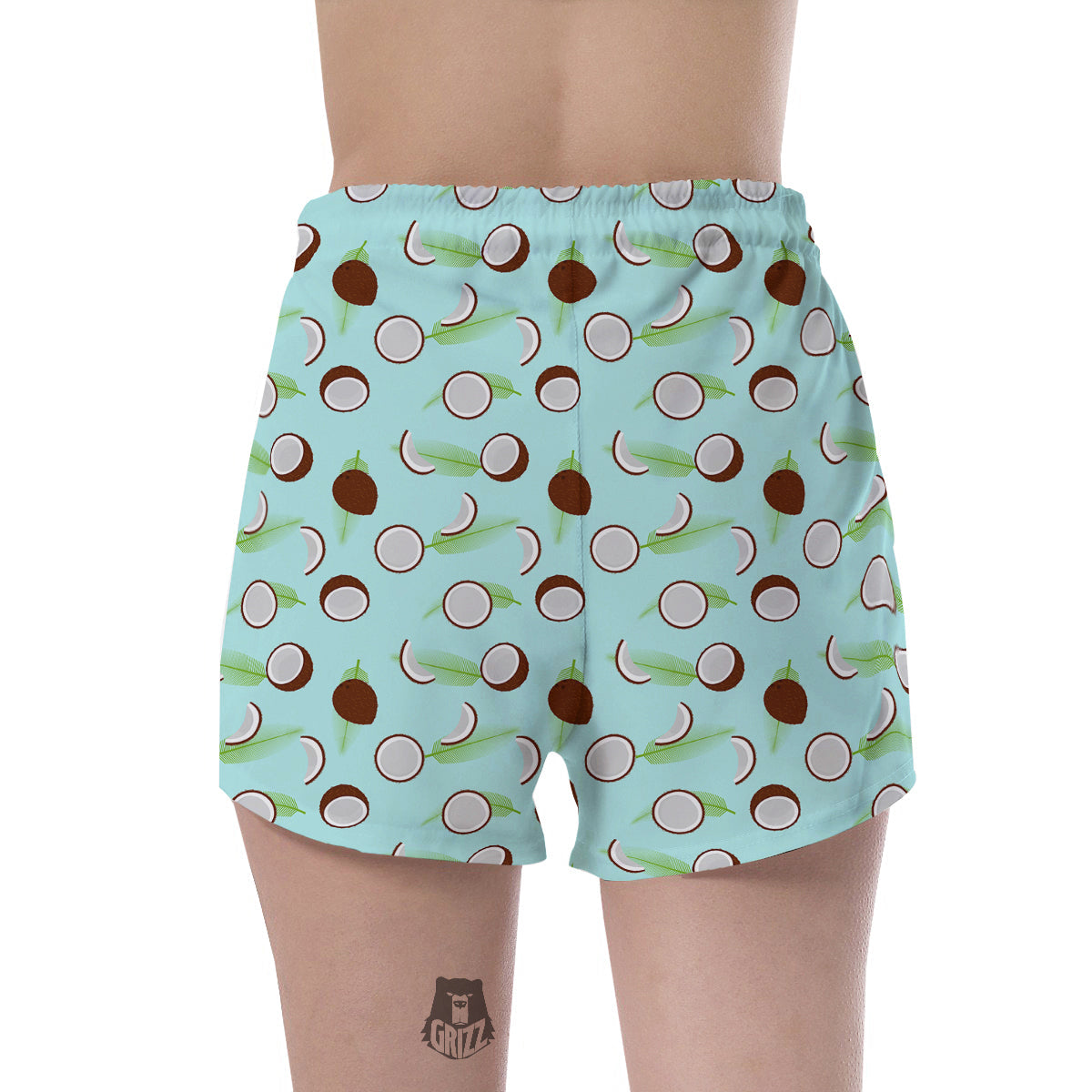 Blue Coconut Print Pattern Women's Shorts-grizzshop
