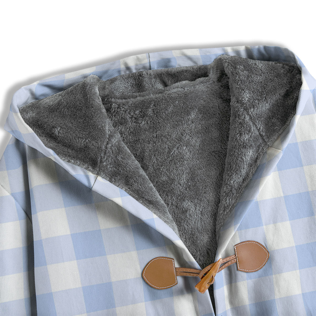 Blue Cornflower And White Gingham Print Men's Windbreaker Jacket-grizzshop
