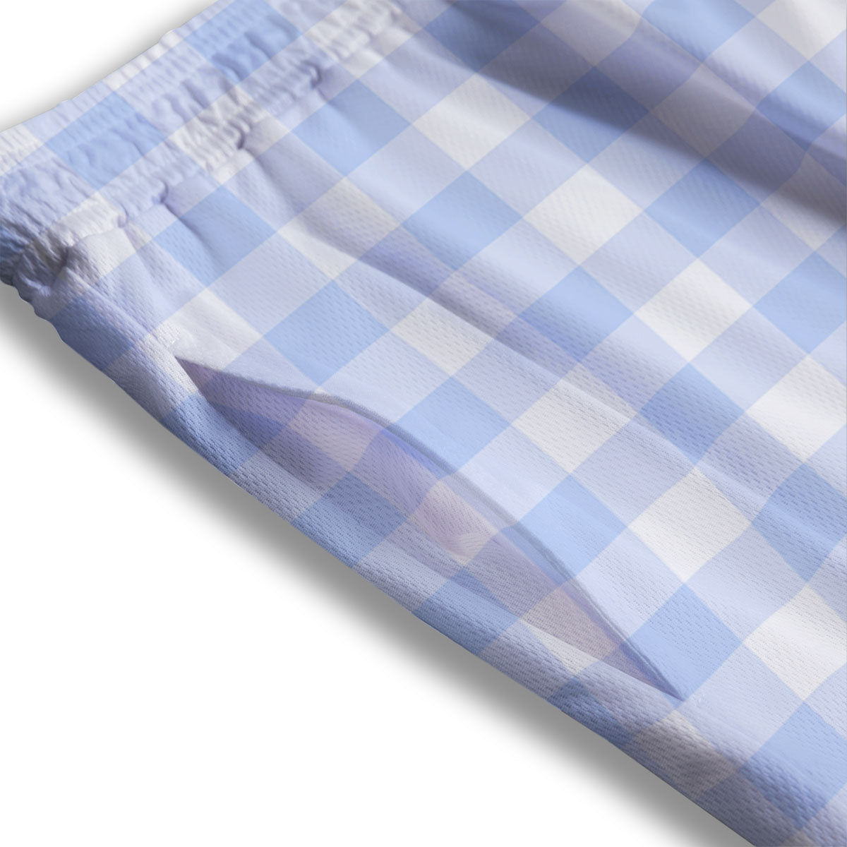 Blue Fish Hook Print Pattern Mesh Shorts