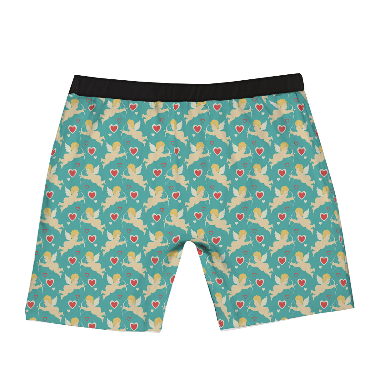 Blue Cupid And Heart Print Pattern Boxer Briefs-grizzshop