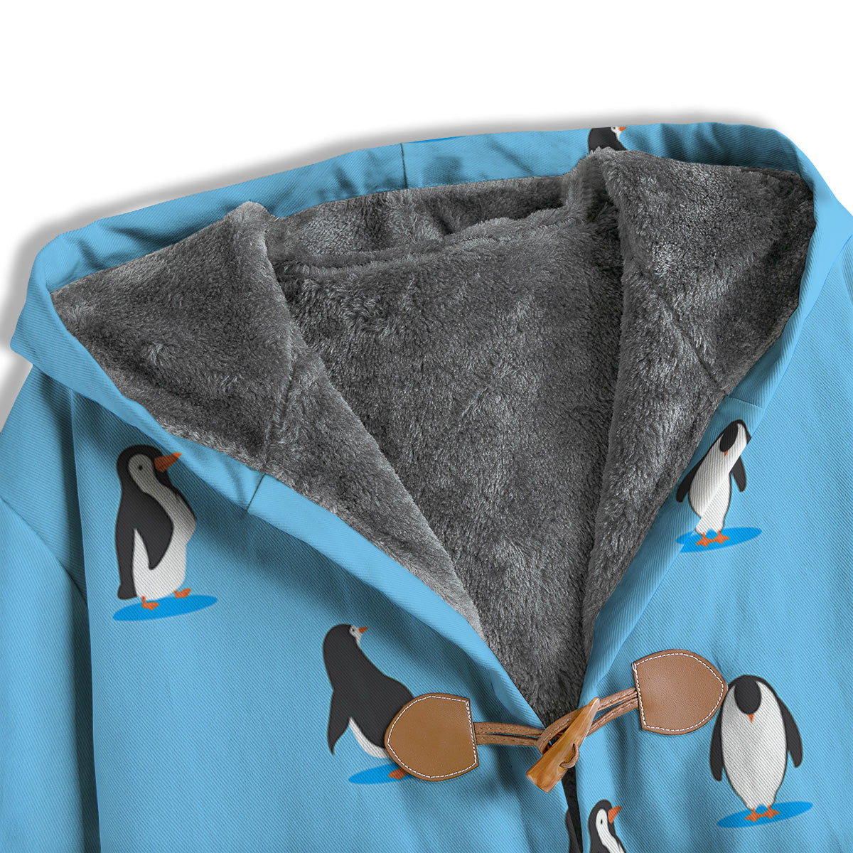 Blue Cute Penguin Print Pattern Men's Windbreaker Jacket-grizzshop