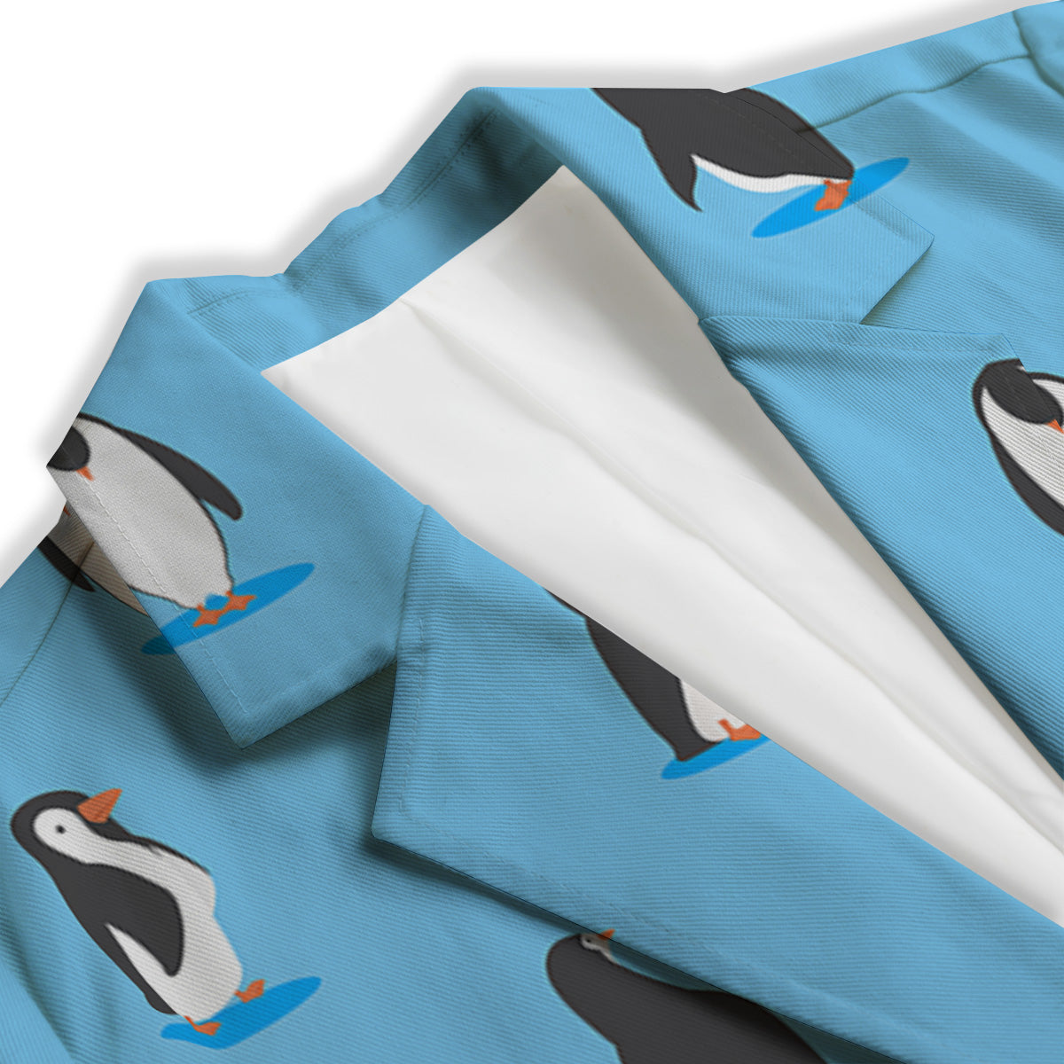 Blue Cute Penguin Print Pattern Women's Blazer-grizzshop