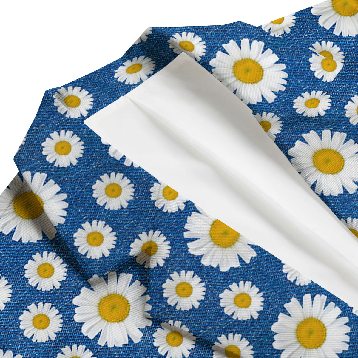 Blue Daisy Print Men's Blazer-grizzshop
