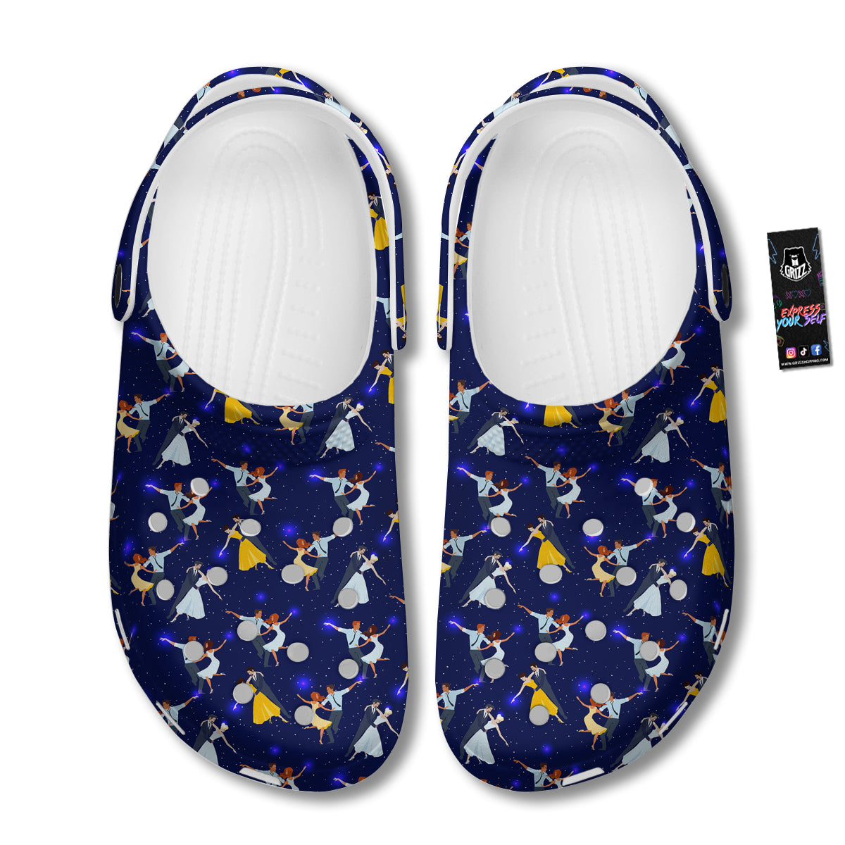 Blue Dancer Print Pattern Clog-grizzshop